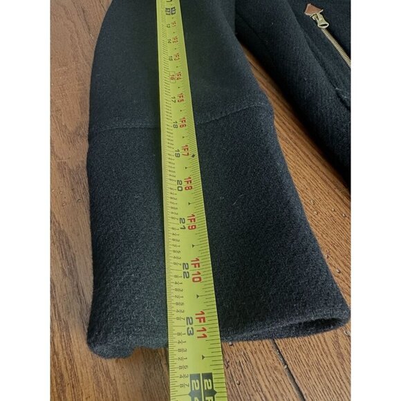 J. Crew Ws Sz 4 Italian Wool Hooded Parka By Nello Gori Black W/Gold Hardware - Picture 16 of 16